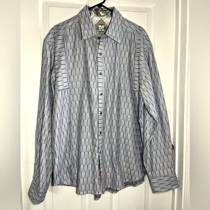 Robert Graham  Gray Men’s Long Sleeve Button Up Shirt Sz 2XL